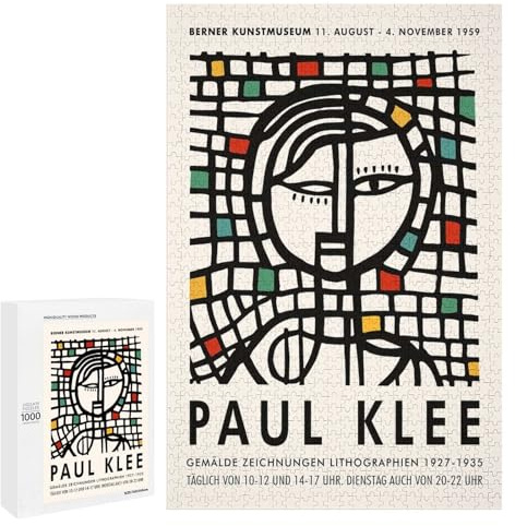 Puzzle 1000 PCS Paul Klee Exhibition 1959 Puzzles Für Erwachsene Puzzle Geburtstagsgeschenk Schwierig Und Herausfordernd Anspruchsvolles Spiel Geschenke 1000 PCS