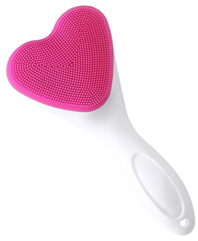 EXQUIMEUBLE Brosse Nettoyante Visage Manuelle en Silicone de Cœur, Douce et Confortable Gommage Facial Lors du Soin du Visage
