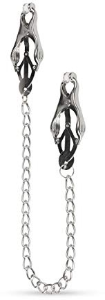 EasyToys Fetish Collection – Nippelklemmen Mit Schmetterling clip und Kette - Aus starkem Metall - Nippel Klemme für ihn und sie - Wie weit gehst du?
