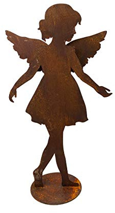 itsisa Dekofigur im Rost Design Engel Anna Lisa, H: 52 cm - Rostfigur für den Garten, Gartendeko