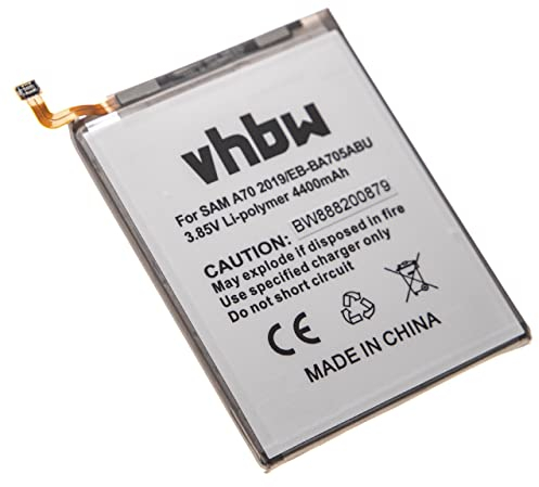 vhbw Akku kompatibel mit Samsung Galaxy A70, A70 2019, SM-A705, SM-A705F/DS Handy Smartphone Telefon (4400mAh, 3,85V, Li-Polymer)