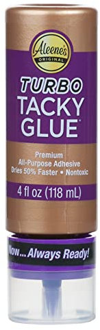 Duncan Aleene's Always Ready Turbo Tacky Glue - 4oz, Clear, Medium to High Viscosity, Water Resistant, Multi Surface, Craft, General Household, 1 Count, 3 Pack, Bottle, Liquid, Glue