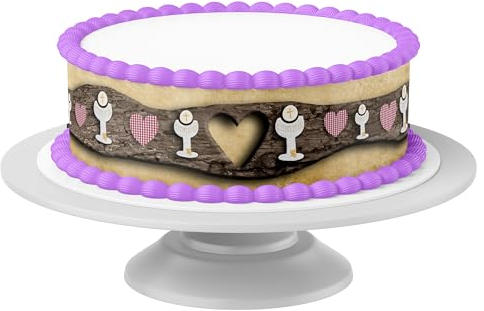 Tortenband Kommunion/Konfirmation 1 essbar - 4 Stück á 24cm x 5cm passend für Torten bis 30 cm zum mitessen - kreative Dekoration für Torten