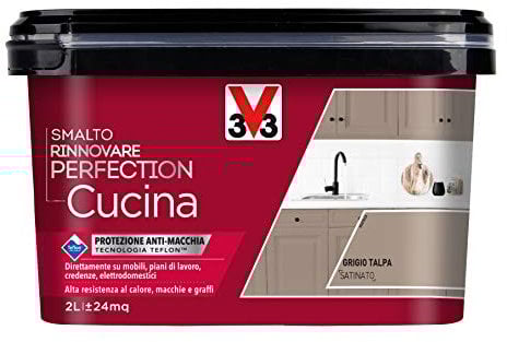 V33 Smalto Rinnovare Perfection Cucina Grigio Talpa Satinato 2 L