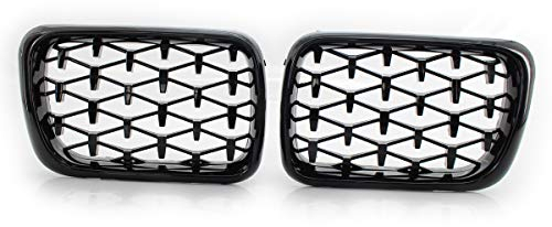 E36 97–99 3er-Serie Kühlergrill für Frontstoßstange, Schwarz, 1 Paar