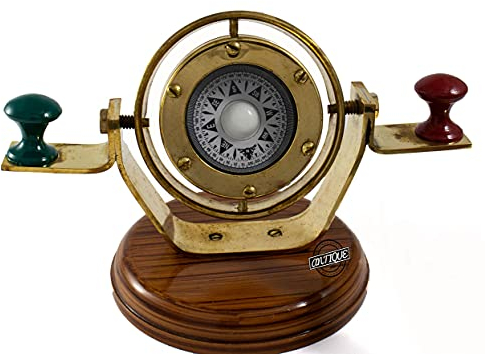 Antique Vibes Geschenk für Vater Messing nautischer Schiffskompass Boot Navigation Matrosen Geschenke Tischplatte Sammlerstück Dekor Maritime Vintage Kompasse