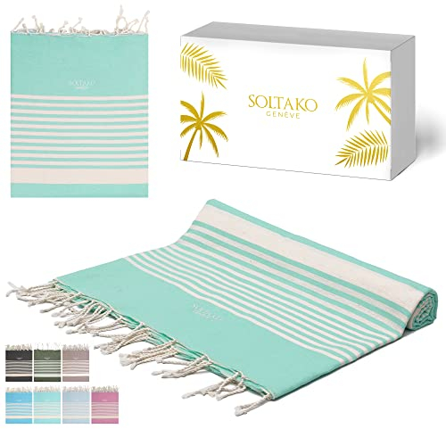 SOLTAKO Fouta Arthur Premium XXL, Mint, 200/200cm