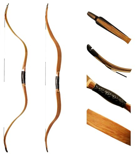 AF Archery 54 Tatar Recurve Bow Traditional Horse Hunting Bow (Oak,35lb)