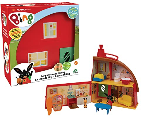 Giochi Preziosi - Bing Playset la Grande Casa di Bing con 2 Personaggi, con 3 Stanze e Tanti Accessori per Arredarle, per Bambini a Partire dai 18 Mesi, BNG36000