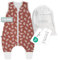 emma & noah Baby Schlafsack mit Füßen 1.0 TOG, Ganzjahres Schlafsack mit Beinen für den Frühling, Sommer und Herbst, 100% Bio-Baumwolle, Oeko-TEX Zertifiziert (Floral Mocca, 70 cm)