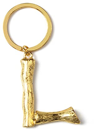 Schlüsselanhänger mit Buchstabe L Metall Keychain für Auto & Hausschlüssel Stylischer Autoschlüsselring für Männer und Frauen Gold
