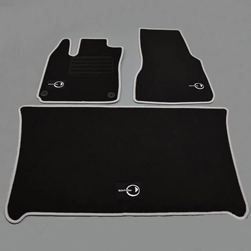 Mattenprofis Velours Logo Fußmatten Set kompatibel mit Smart Fortwo 453 Coupe und Cabrio (alle Modelle) ab Bj.07/2014 Silber