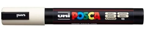 UniPOSCA PC-5M Packung mit 6 Stück, elfenbeinfarben