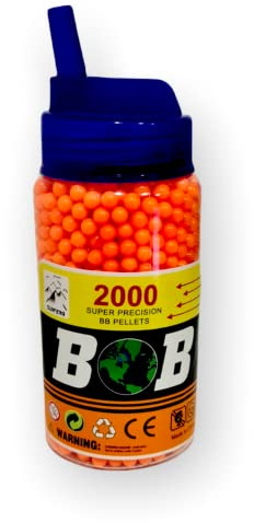 YSAMAX 0.10g BB Pellets, Biodegradable Airsoft Bullets, High-Grade Orange Plastic Pellets, Round Firing Balls for BB Gun (Pack of 1, 2000 Bullets)