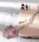 Gradient Natürlicher Kristallstein Kies Handykette,Universal Handy Handschlaufe Handy Charm Handgelenk Handy Lanyard Perlen Kette Telefonkette Handyschmuck Schlüssel Taschen Handy Anhänger,Rot
