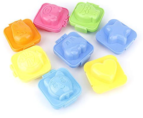 Natudeco 8 Stücke Reisbällchen Maker Shake Formen Sushi Reis Dekorationsform DIY Cartoon Form Onigiri Form für Kinder Anfänger Sushi Werkzeug Küchenutensilien