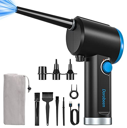 DOROBEEN Electric Air Duster, 6000mAh, BLDC Motor, 3 Nozzles, 4 Brushes, Part Number AT07, 11 Pieces