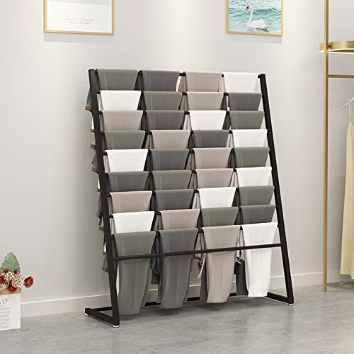 ZJKXJH Schal Organizer Hanger Floor Standing, Moderner Metallständer Für Seidenschals/Hosen/Hijab/Schals, Platzsparendes 10-stufiges Lagerregal (Color : Black, Size : 60cmx 40cmx145cm)