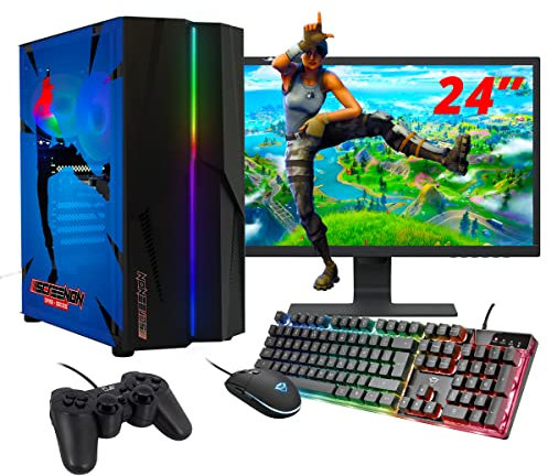 ScreenOn DE - Gaming Komplett PC | Intel Core i5 | GTX 1650 | RAM 16GB | SSD 512GB | WiFi | + 24 Zoll Monitor + Tastatur + Maus + Controller | Desktop Computer für Unternehmen und Multimedia H32512