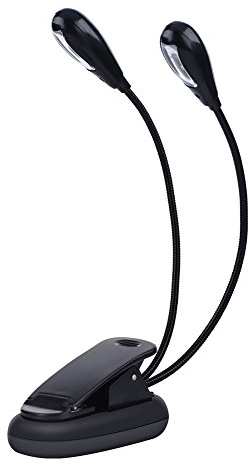 Honiwu LED-Licht für Notenständer, Notenpultleuchte Led, Licht für Notenständer, Einstellbar Doppelkopf Clip, für Notenständer E-Reader, Batterie nicht im Lieferumfang enthalten(8 Leuchten)