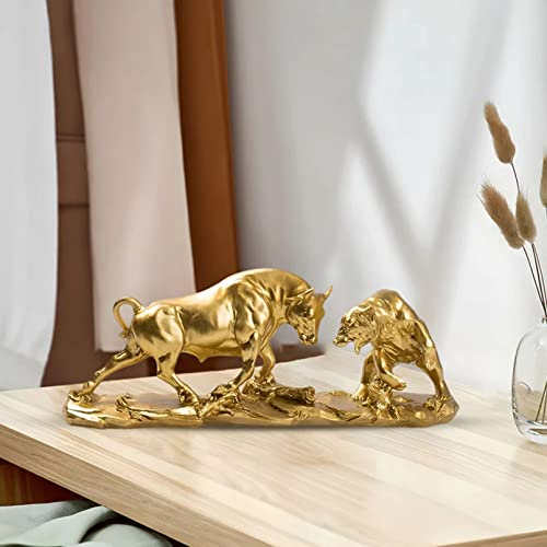 Cutfouwe Bulle Und Bär Figuren & Deko-Börsenstatuen-Dekoration Für Das Büro Oder Zuhause-Geschenke Für Börsenliebhaber,Bull Bear Sculpture Statue