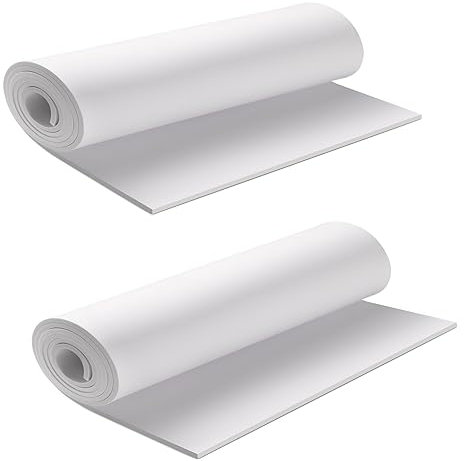 MEARCOOH 2 Rollen Eva Foam 2mm, Weiße EVA Foam Cosplay, 34x124.5cm mit hoher Dichte 86kg/m3 EVA Schaumstoff für Kunsthandwerk Kostüm DIY Projekt