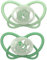 nip - Butterfly Night | 5-18 Monate | 2er Pack | Stillfreundlicher, zahnfreundlicher Babyschnuller mit Leuchtknopf inkl. Schnullerbox. Nachhaltiger Schnuller mit weichem Silikonsauger, Hellgrün/Grün