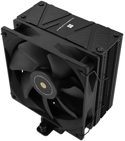 Thermalright Assassin Spirit 120 EVO Dark CPU Air Cooler,1850RPM Speed,4 Heat Pipes, 120mm PWM Quiet Fan CPU Cooler with S-FDB Bearing, for AMD AM4 AM5/Intel 1700/1150/1151/1200, PC Cooling