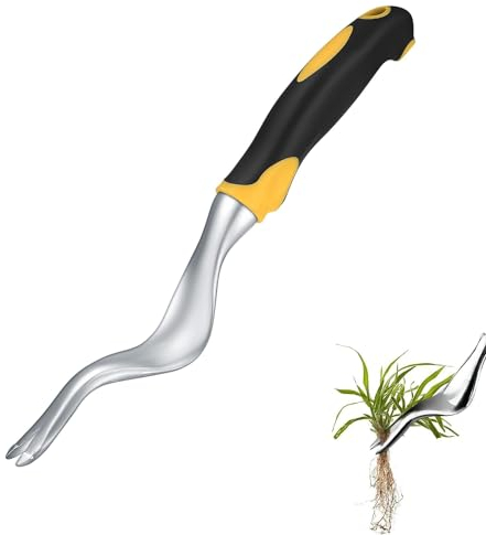 Coupe-Herbe à Main, Coupe-Herbe de Jardin en Acier Inoxydable de 29 cm, désherbeur à Racines, Fourchette à Mauvaises Herbes, désherbeur, pour Racines Profondes