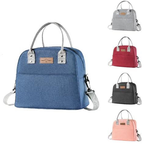 BRYN Borsa Termica Porta Pranzo, 7.9L Borsa Frigo Piccola Pranzo Ufficio, Borsa Pranzo per Lavoro, Scuola, Viaggio, Campeggio, Picnic, Mare（Blu）