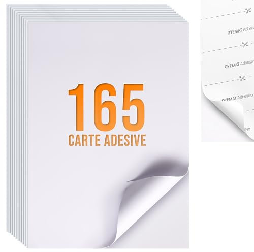 165 Blätter 1 Etikett pro Blatt | Sticker Papier zum Bedrucken A4 | Selbstklebendes A4-Papier für Drucker (297 mm x 210 mm) | Tintenstrahldrucker, Laserdrucker und Fotokopierer.