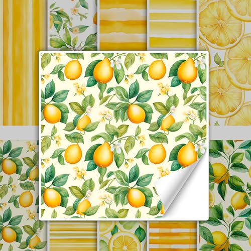 GRAZDesign Fliesenaufkleber Zitronen Küche Gelb Grüne Fliesenbilder selbstklebend - Nach Maß / 50 Stück