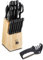 RENBERG TENESSY - Set 15 pezzi con coltelli, affilacoltelli e ceppo in legno - Coltelli in acciaio inox - Manico nero - Resistente e pratico