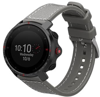 kwmobile Armband kompatibel mit Polar Grit X/X Pro/Vantage M / M2 Band - Aus Nylon und Silikon - Fitnesstracker Sportarmband Grau - Innenmaße 14-22 cm