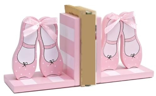 Buchstützen Leseständer, Elegante Buchstützen, Tanzschuhe, dekorative Buchstütze aus Holz, für Halten von Büchern, rosa Buchstopper Bücherstützen für Bibliothek