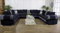 Black & Grey Large U shape sofas- Corner Sofa for Living Room jumbo Cord Fabric Settee Sofas - Cheap Left & Right couches - 555 (Black, U Shape Sofa)