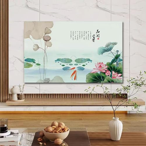 BALAMLB TV Computer Screen Cover 22-100In, TV Decorative Cover, Bright Colorful Dust Proof TV Screen Protector, He TV Cover Is Universal for Desktop/Curved Surfaces. F,22in[54x35cm]
