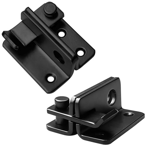 2 PCS Stainless Steel Matte Black Padlock Hasp Latches for Wooden Door Cabinets Pet House (45mm x 42mm)
