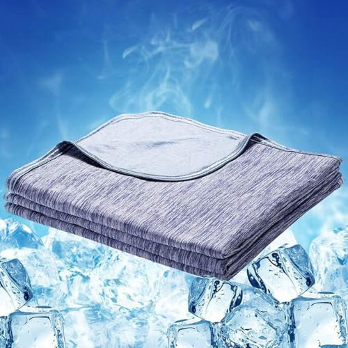 YCYATS Schlafhimmel Cooling Sleep Kühldecke, Innovative Cooling Sleep Decke Schlafhimmel, Erfrischendes Schlaferlebnis, Ideal für Schlafzimmer, Sofa und Reisen (Blue 150×200 cm)