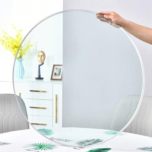 Plateau de table rond en verre trempé de 8 mm d'épaisseur - Bord poli - Multifonction - Pour la maison et le bureau (99 cm)