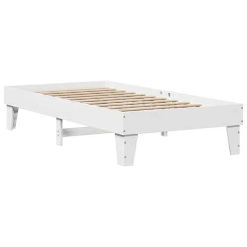 vidaXL Massivholzbett ohne Matratze Weiß 100x200 cm Kiefernholz