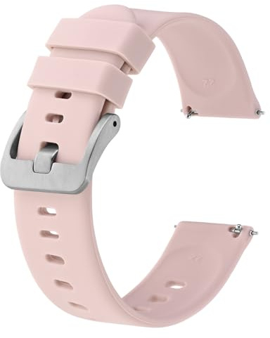 BISONSTRAP Bracelets de Montre en Silicone, Bracelets Minces à Dégagement Rapide, 14mm 16mm 17mm 18mm 19mm 20mm 22mm