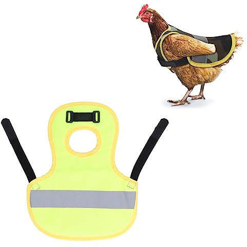 Reflektierende Weste für Hühner, Verstellbare Hühnergeschirr-Hühnersattel-Schürze, Geflügel-Hühner-Hühnersattel-Schürze, Federschutzhalter, Geflügelgeschirr-Weste für Hühner,