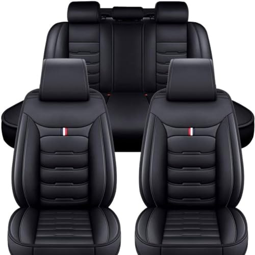 XIUKANGNB Auto Sitzbezüge Komplett Set für Skoda Octavia Mk4 /(NX)/2021-2023, Leder Autositzbezüge Vorne und Hinten Sitzbezügesets Wasserdicht Sitzschoner Schonbezug,A/Black