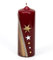 Adventskerze Sterne von Flügel, 17cm x 6 cm, von Hand verziert (Rot)