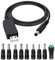 Gebildet Cable Convertidor Elevador de Voltaje USB de 5V CC a 12V CC de,Cable de Alimentación USB con 9conectores Jack Intercambiables, Adaptadores de Cargador y Conector de Terminal LED (100 cm)