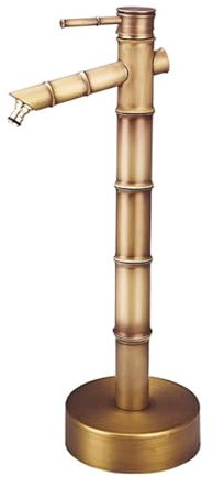 HDMOZUYT Colonne d'eau de Jardin en Bambou Antique entièrement en cuivre pour extérieur, Robinet antigel décoratif monté au Sol pour Cour (87,5 cm/34 po) (Une Couleur 51,5 cm/20 po)
