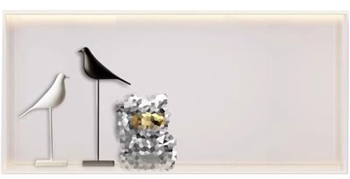 Edelstahl Badnische, Eingebaut Shampoo Toilettenartikel Toilettenpapier Wasserdicht Ablagenische Mit Beleuchtung Für Schlafzimmer Büro Küche Wohnzimmer(Cream white,62x32x12.5cm/24.4x12.59x4.92in)