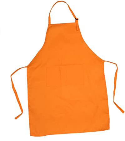 PEPLAYTAL Delantal Ajustable Naranja Bolsillos Para Cocina y Hostelería Protección De Ropa Fácil De Limpiar