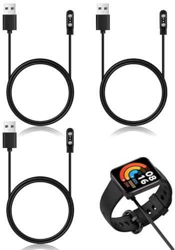 Pack de 3 Cargadores Universal para Smartwatch - Cable Magnético 2 Pines, 2.5 mm de Distancia entre Pines, 9 mm de Distancia Magnética, Carga Rápida y Segura